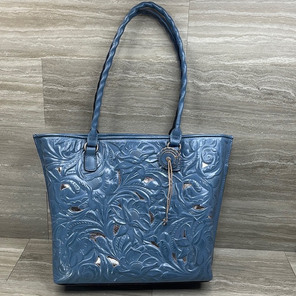 Patricia Nash Handbags - Patricia Nash Adeline Leather Floral Cut Out Tote Bag